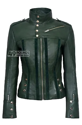 Buy Ladies Leather Jacket Biker Style Slim Fit 100% REAL Lambskin 4520 • 55.25£
