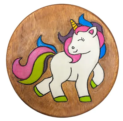 Buy Unicorn Children's Wooden Stool Novelty Animal Kids Stool Step Fair Trade • 22.95£