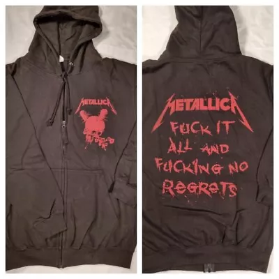 Buy Metallica Hoodie Damage Inc Black Zip Through With Backprint Official MEDIUM  • 29.99£