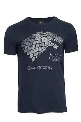 Buy Game Of Thrones Winter Is Coming Classic Stark Navy T Shirt • 7.99£