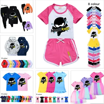 Buy Kids NINJA KIDZ Cotton T-shirt Shorts Hoodies Outfit Tracksuit Nightdress Dress • 8.99£