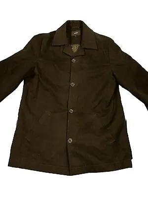 Buy NEXT Mens Black Button Up 100% Cotton Pea Coat Size S • 18.99£