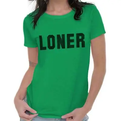 Buy Loner Antisocial Introvert Shy Solitary Gift Womens Short Sleeve Ladies T Shirt • 18.94£