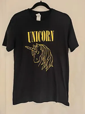 Buy GILDAN Softstyle Unisex Black Tshirt Unicorn Design Preowned Size M Cotton 100%  • 12.99£
