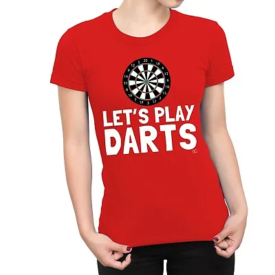 Buy 1Tee Womens Let's Play Darts Dartboard T-Shirt • 7.99£