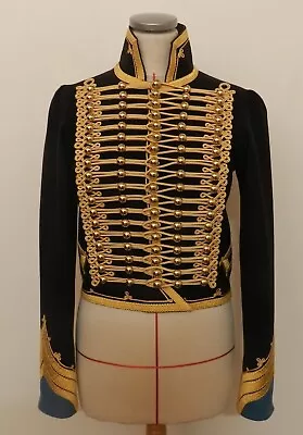 Buy New Hussar Dolman Pelisse Captain Jacket Black Wool Gold Braid Jacket • 170£