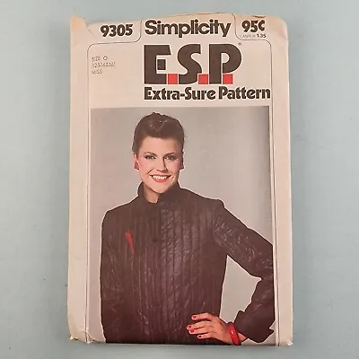 Buy Simplicity ESP 9305 Vintage Sewing Pattern Misses Quilted Jacket Size O 12-16 • 9.45£