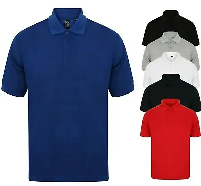 Buy Mens Polo Shirt Plain Shirts Pique Tee New Golf Work Casual Cotton Blend NEW • 6.95£