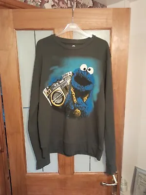 Buy Sesame Street Cookie Monster Sweatshirt Size Large Pre-owned Good • 10£