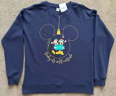 Buy Nwt Next Disney Mickey Minnie Mouse Christmas Jumper - Size L • 40£
