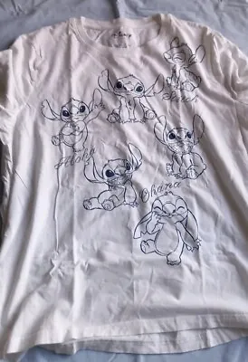 Buy Disney Stitch T-Shirt, White, Size XL • 3£