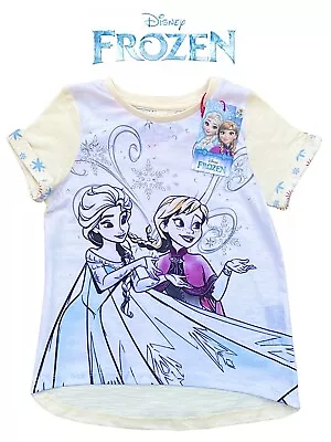Buy Frozen Official Summer Pretty Short Sleeved T-shirt  5-6 & 7-8 Yrs • 6.29£