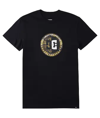 Buy Dc Shoes Mens T Shirt.half Way Black Cotton Top T Shirt Print Graphic Tee W21 • 17.09£