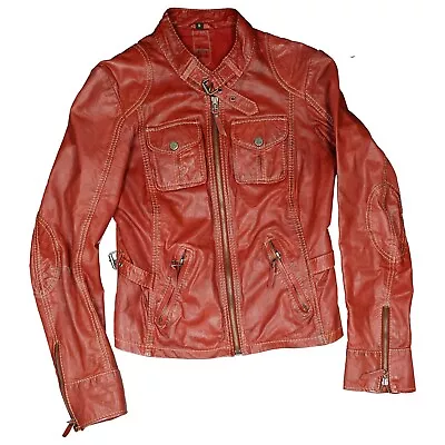Buy Gipsy Mauritius Women's Girl's Leather Jacket Blazer Short Jacket Size S Red • 73.94£