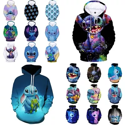 Buy Kids Disney Lilo Stitch Cartoon Casual Hoodies Sweatshirt Hooded Top Coat Gift • 13.69£