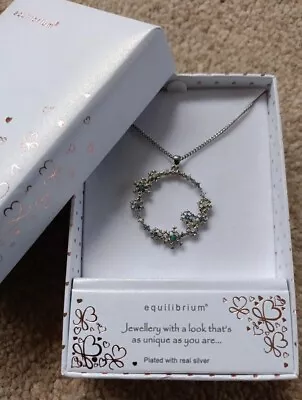 Buy Equilibrium Jewellery Silver Plated Frozen Snowflake Wreath Design In Box Gift • 8£