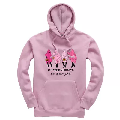 Buy On Wednesdays We Wear Pink Funny Halloween Hoodie Adults Ghosts October Autumn • 19.95£