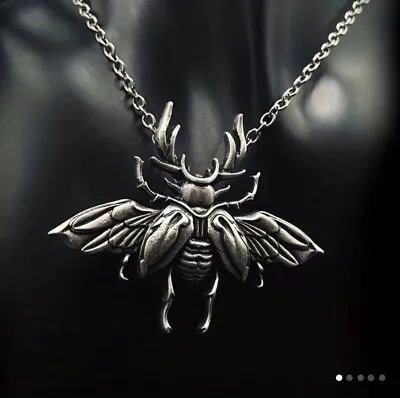 Buy Gothic Vintage Beetle Fashion Pendant Necklace, Bohemian Style Insect Jewellery • 4.99£