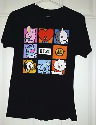 Buy BTS Bt21 All Characters Graphics Black Shirt Unisex Size Small VERY NICE! • 8.55£