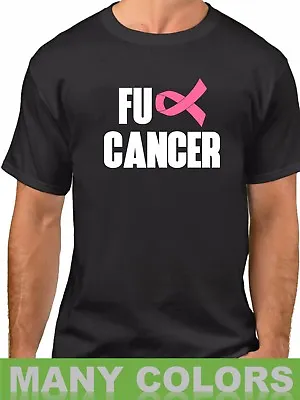 Buy FU CANCER #2 T Shirt Pink Ribbon Breast Cancer Awareness T-Shirt Support Tee • 17.95£