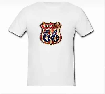 Buy Route 66 T-Shirt - Retro - Unisex - American - USA - Classic Casual T-Shirt • 9.99£