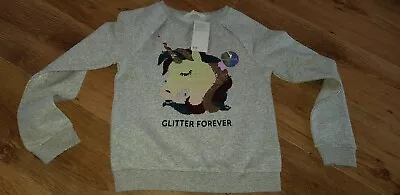 Buy Xmas Shop Girls H&M UNICORN Long Sleeved Top Size 11-12 Yrs Interactive Sequins • 10£