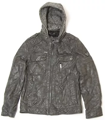 Buy PROJEK RAW Men's Slightly Padded Faux Leather Jacket Size S • 21£