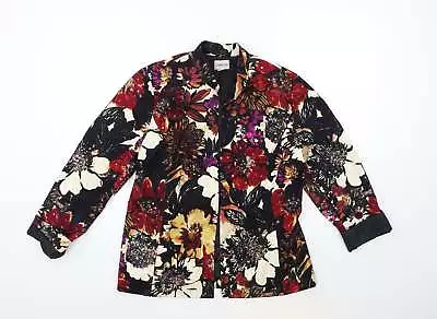 Buy Chico's Womens Black Floral Jacket Size S • 9.50£