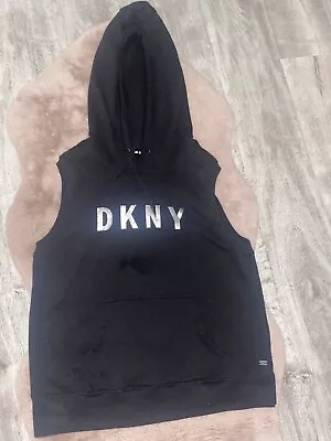 Buy DNKY Black Sleevless  Sport Hoody Size Large • 5.99£