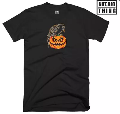 Buy Crow Pumpkin T Shirt Halloween Ghost Witch Trick Or Treat Scary Horror Gift Top • 10.99£