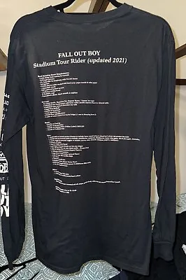 Buy Fall Out Boy Stadium Tour 2021 Rider Logo Black Longsleeve Tshirt - Size M • 25£