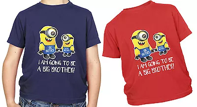 Buy Minion Kids T Shirt I Am Going To Be A Big Brother GIFT Present Cute Children • 10.99£