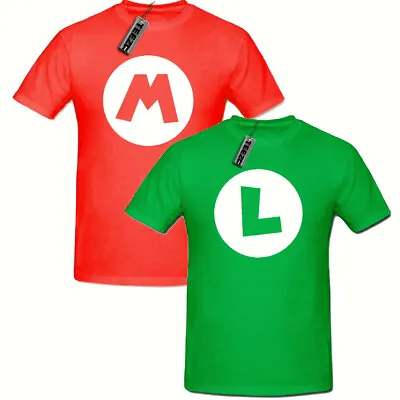 Buy Red Mario, Green Luigi T Shirt, Children's Gaming T Shirt, Kids T-shirt • 8.99£