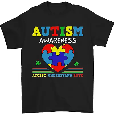 Buy Autism Awareness Autistic Love Accept ASD Mens T-Shirt 100% Cotton • 8.49£