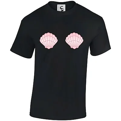 Buy Mermaid Shell Bra Funny Novelty Gift T-shirt Tshirt Adult Teen & Kids Sizes • 9.99£