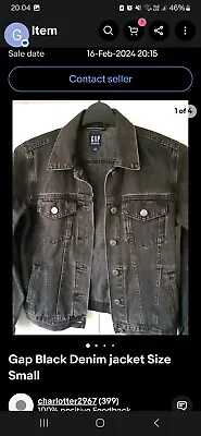 Buy Gap Black Denim Jacket Size Small • 5.99£