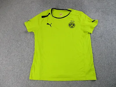 Buy Puma Shirt Mens Large Yellow Short Sleeve Crew Neck Brussia Dortmund German Logo • 15.99£