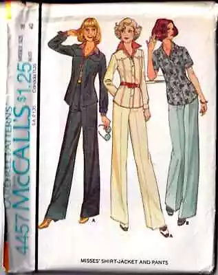 Buy McCalls Sewing Pattern 4457 Trousers Shirt Jacket 18 Vintage 1970s Denim Rare • 9.99£