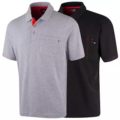 Buy Lee Cooper Workwear Mens Short Sleeve Top Front Pocket Casual Work Polo Shirt • 16.49£