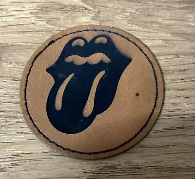 Buy The Rolling Stones 3” Diameter Iron On Leather Logo Patch For Bag/jacket Etc NEW • 2.95£