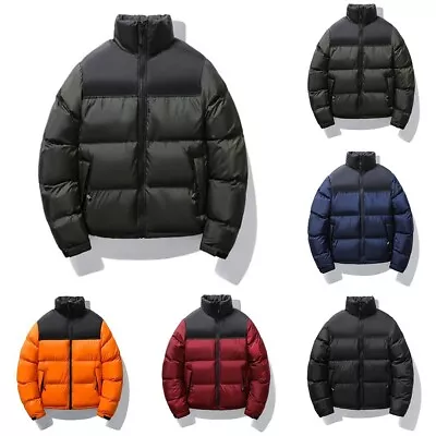 Buy Winter Mens Stand Collar Puffer Bubble Jacket Quilted Down Coat With Zip Up • 28.51£