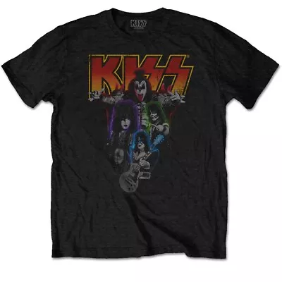 Buy Kiss Neon Band Black T-Shirt NEW OFFICIAL • 15.19£