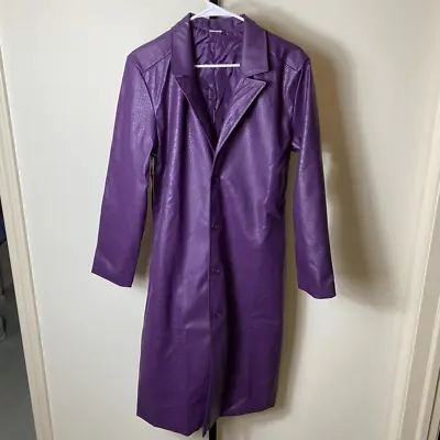 Buy Spirit Women's Faux Leather Suicide Squad The Joker Overcoat Purple Small • 61.42£