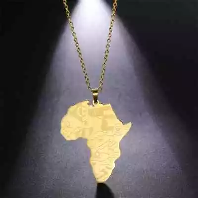 Buy Africa Gold Pendant Necklace Chain Elegant Jewellery Gift Present Womens Mens • 5.99£