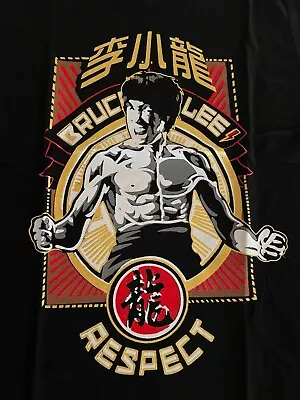 Buy Bruce Lee T-Shirt - Size L - Hong Kong - Respect - Black 100% Cotton - Brand New • 25£