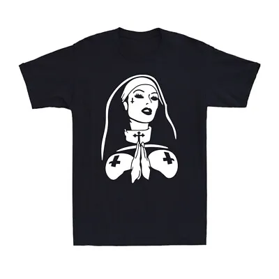 Buy Unholy Bad Nun Religion Occult Gothic Evil Funny Satanic Nun Men's T-Shirt • 14.99£