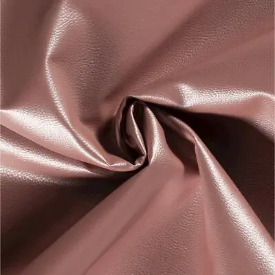 Buy Faux Leather Soft Backed Fabric Material - OLD PINK • 1.99£