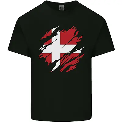 Buy Torn Denmark Flag Danish Day Football Kids T-Shirt Childrens • 7.99£
