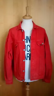 Buy RARE Vintage Lee Riders Extra Large Red Denim Oversized Jacket 80s 90s XL • 69.99£