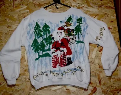 Buy Ugly Christmas Jumper Pullover Sweatshirt In The World Handmade VTG XXL • 34.84£